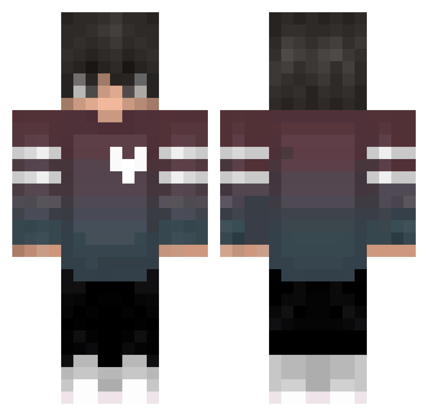 Reivera Minecraft skin, front and back view