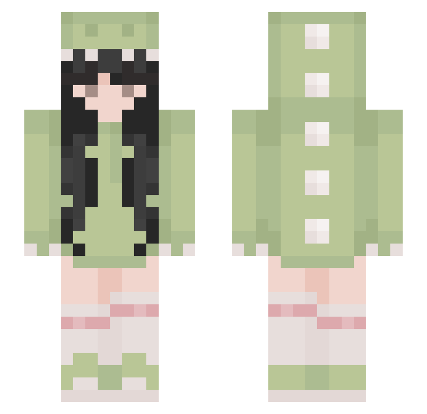 evieee0 Minecraft skin, front and back view