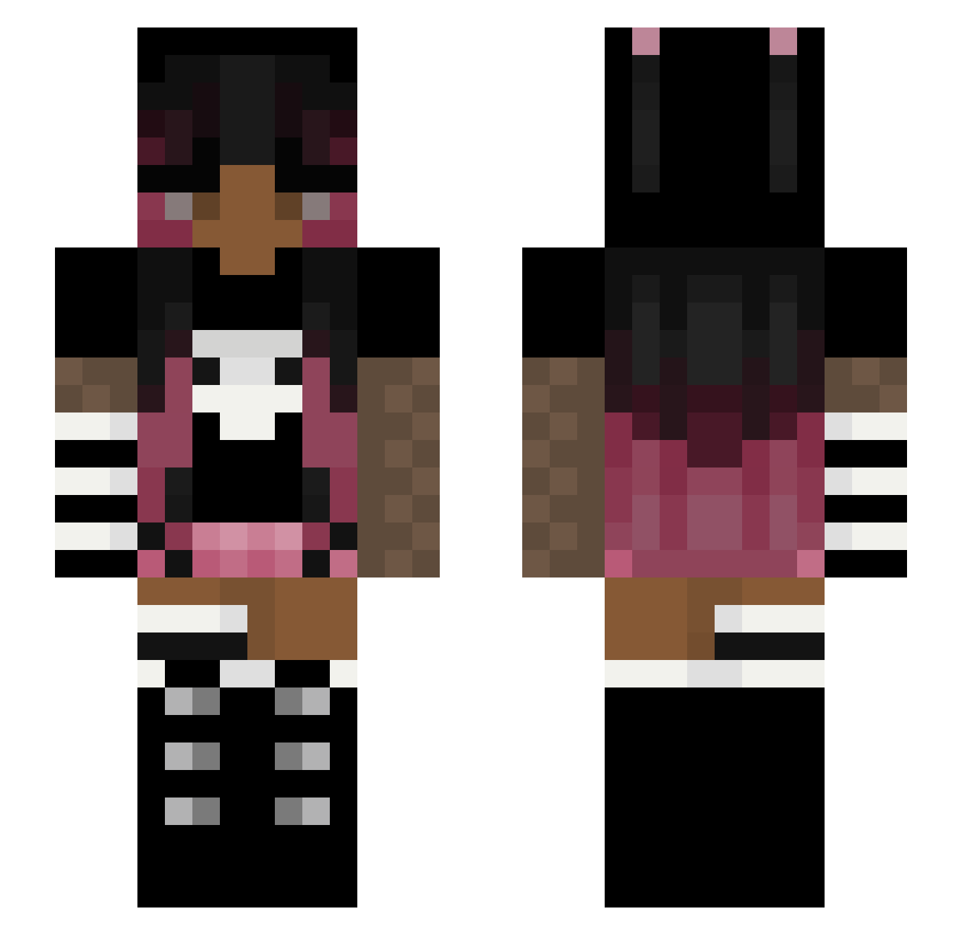 Sleepy_Tanukis Minecraft skin, front and back view