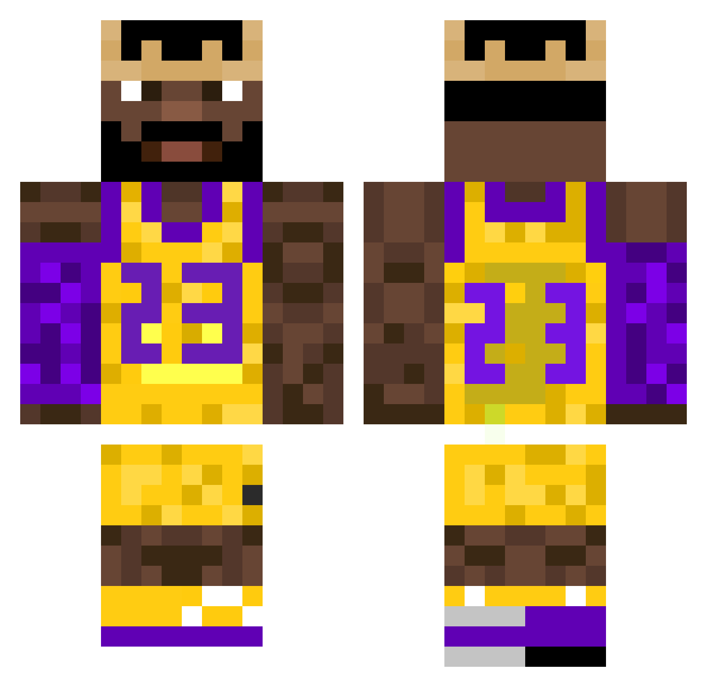Kroksas23 Minecraft skin, front and back view