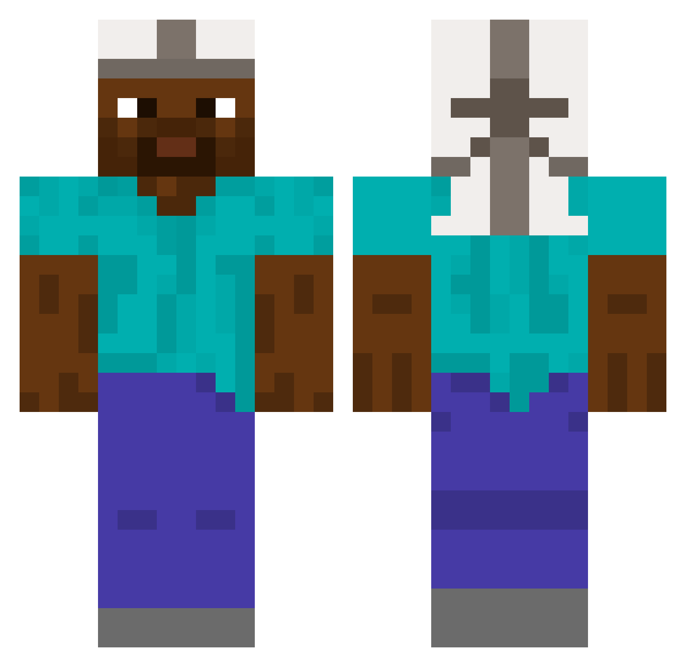 poggers11 Minecraft skin, front and back view