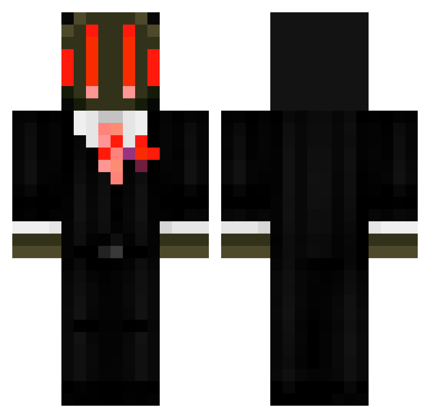 Excut Minecraft skin, front and back view