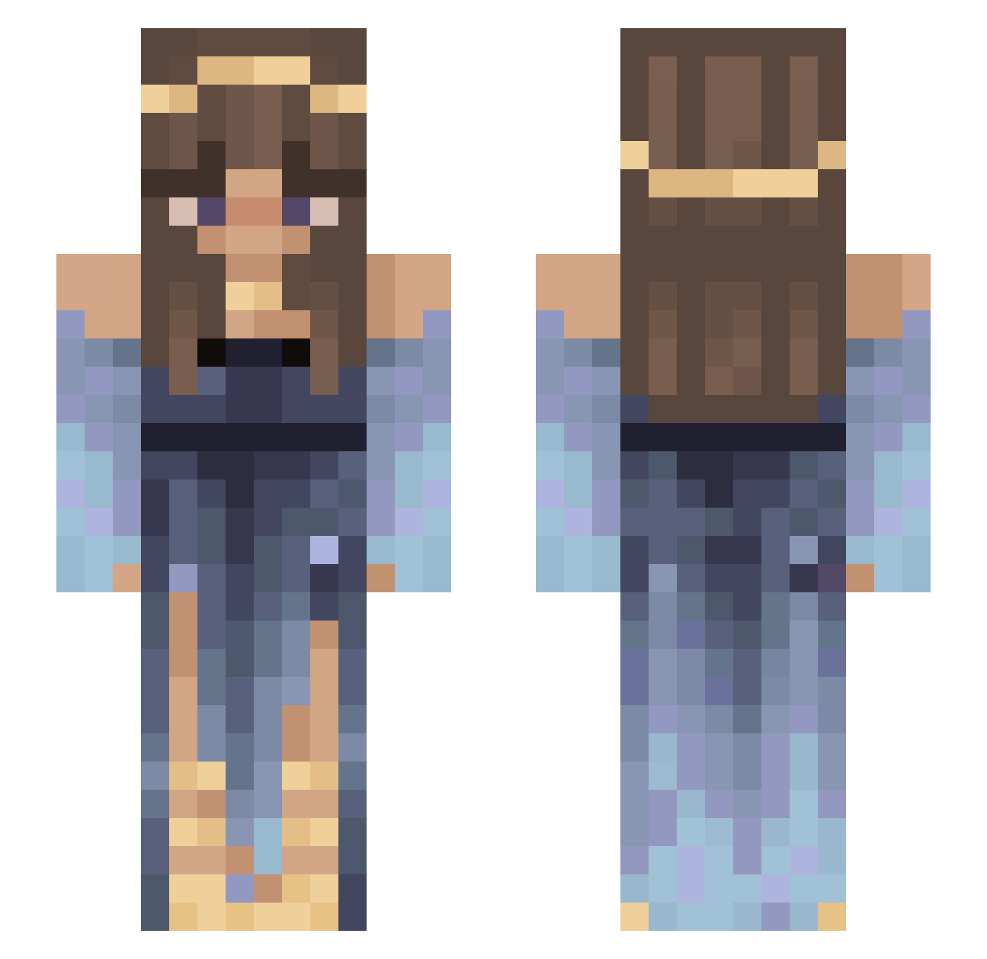 _EnchantedWitch Minecraft skin, front and back view