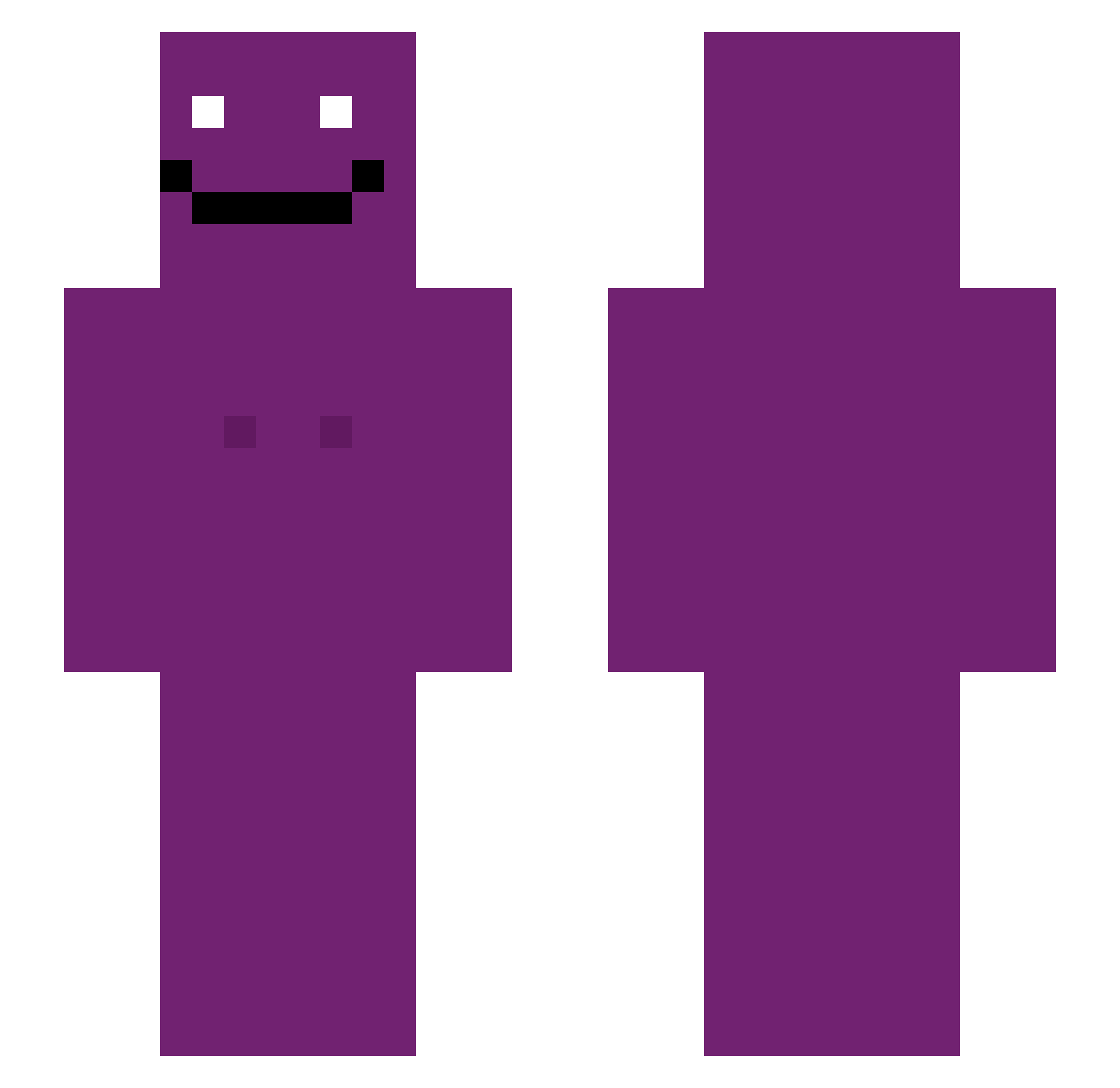 Goaded Minecraft skin, front and back view