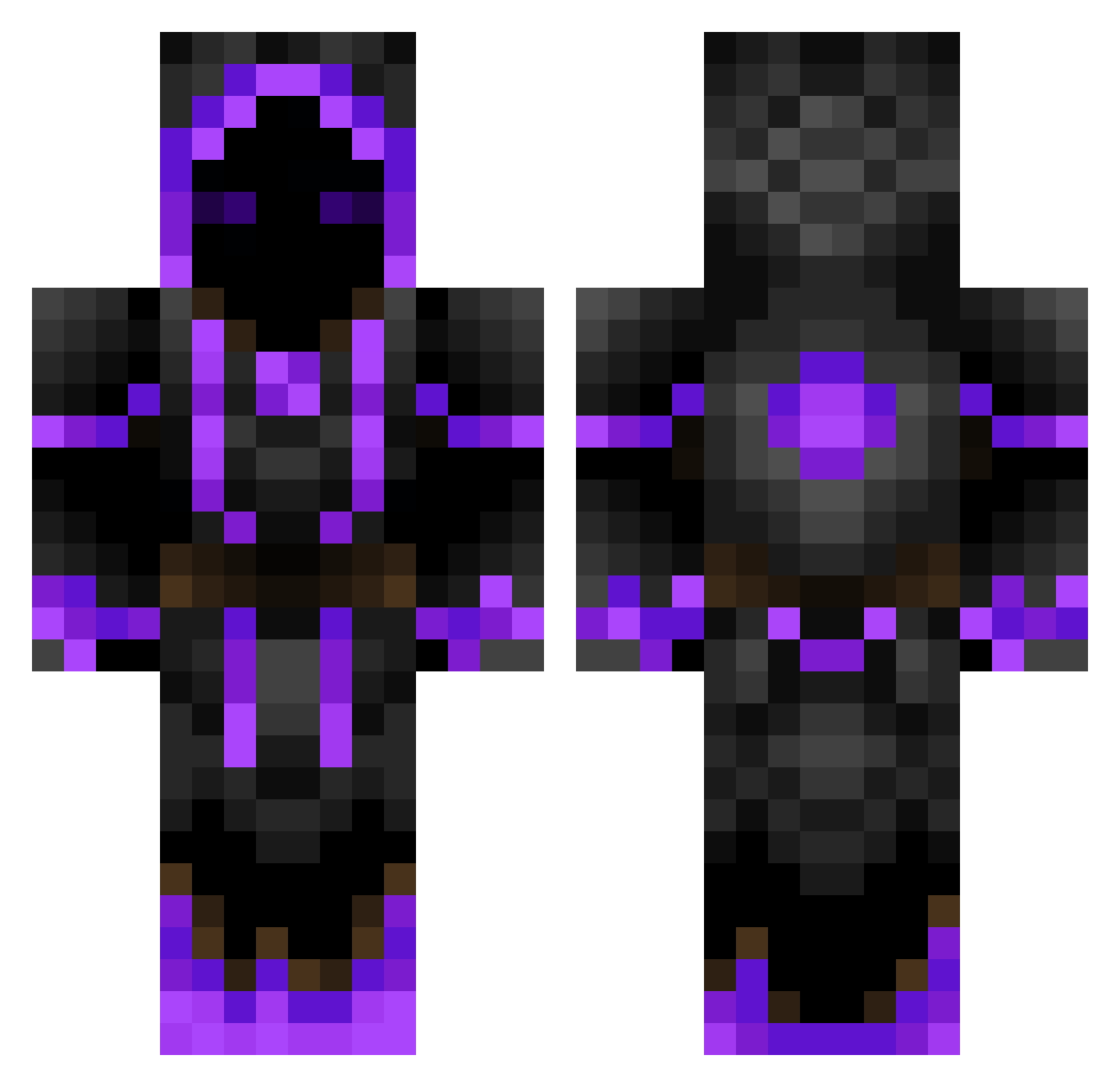 DeceptionZz Minecraft skin, front and back view