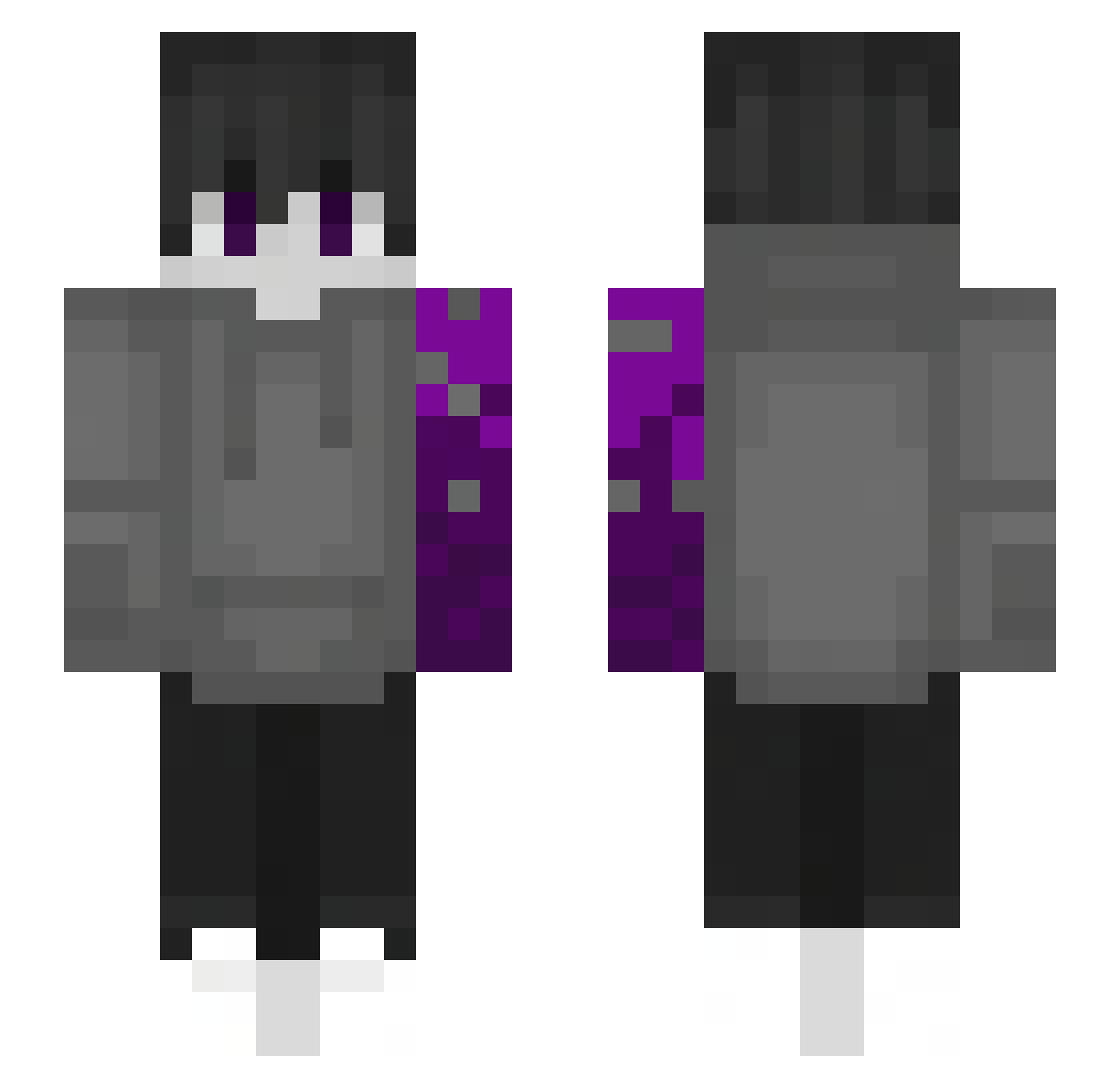 Hasiekio Minecraft skin, front and back view