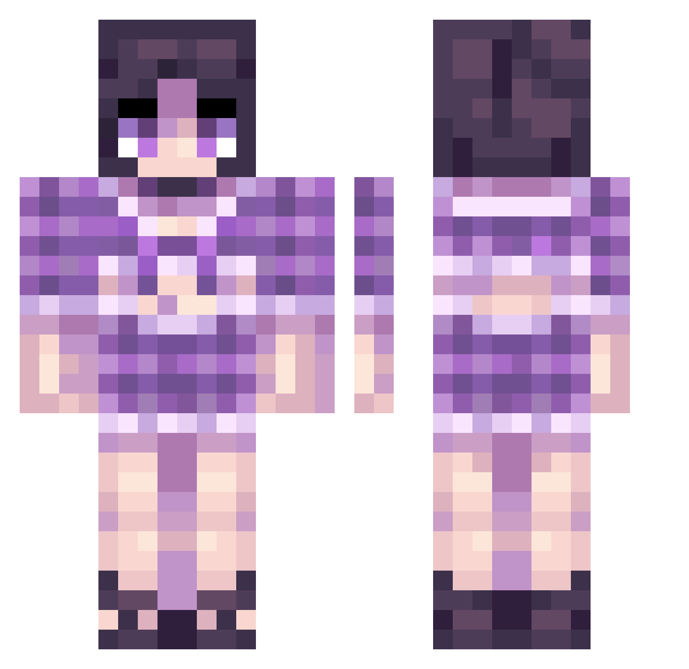 EliteFemboy Minecraft skin, front and back view