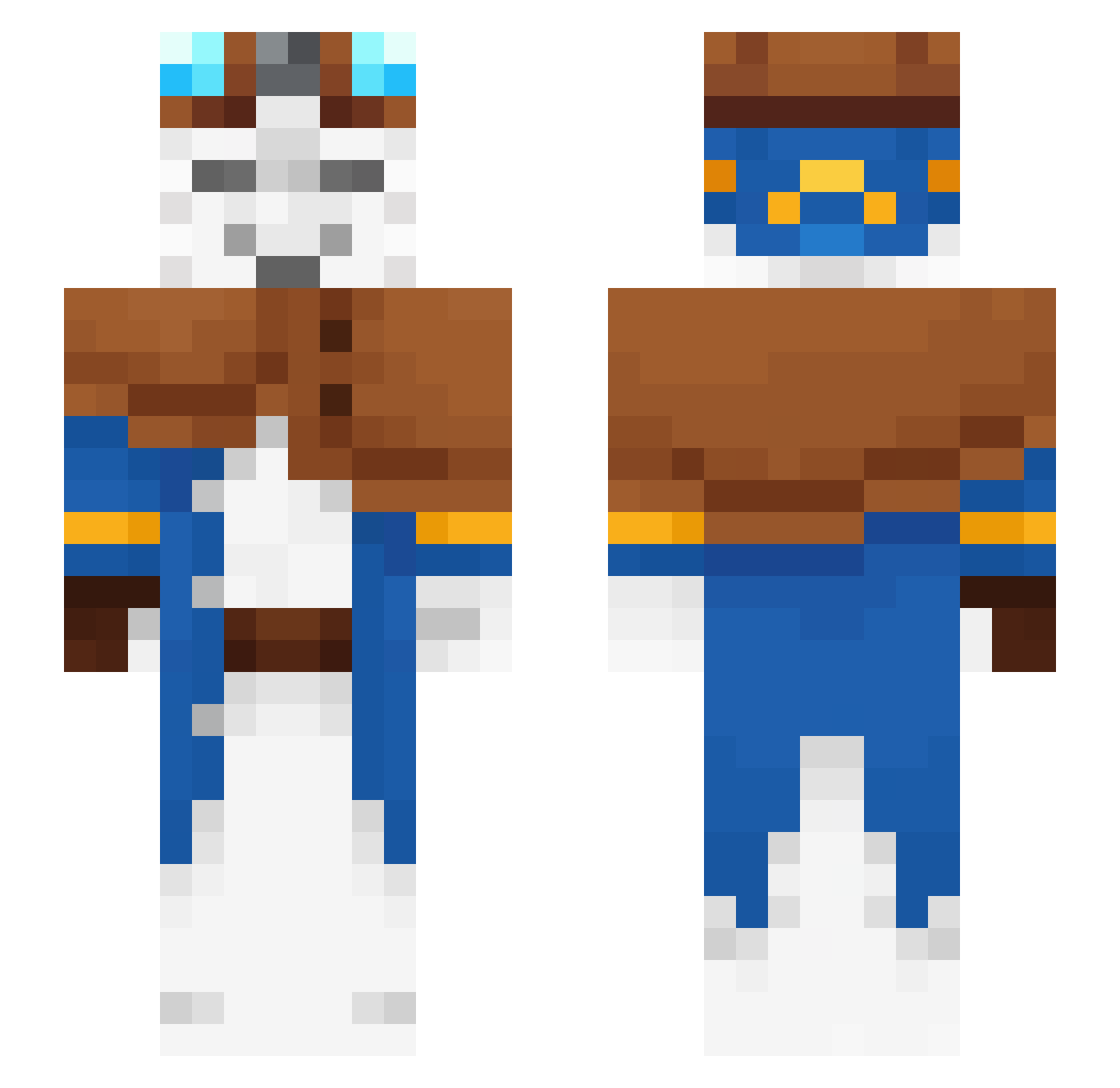 reostin Minecraft skin, front and back view