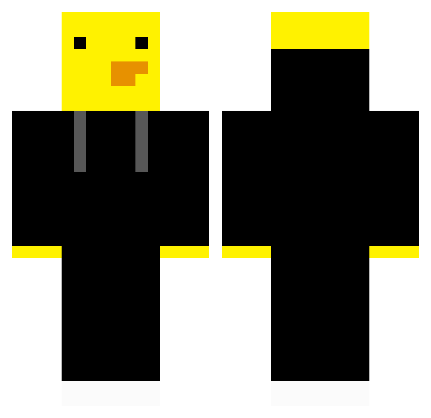 Quaxcly Minecraft skin, front and back view