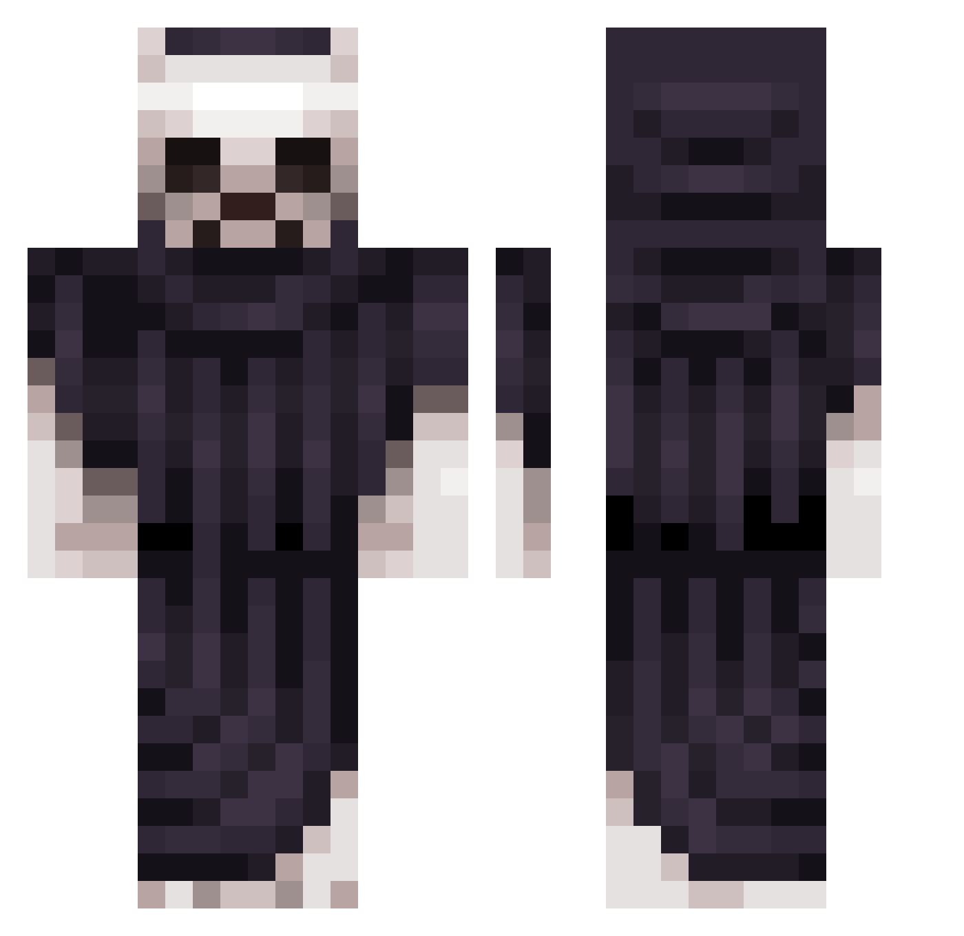 mortel333 Minecraft skin, front and back view
