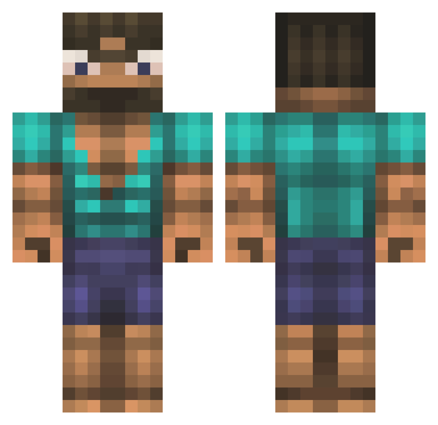 BabyStax Minecraft skin, front and back view