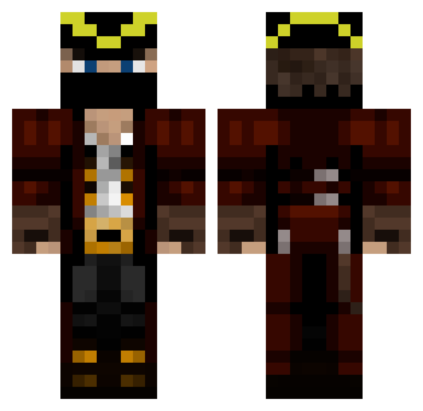 Lougaroc77 Minecraft skin, front and back view