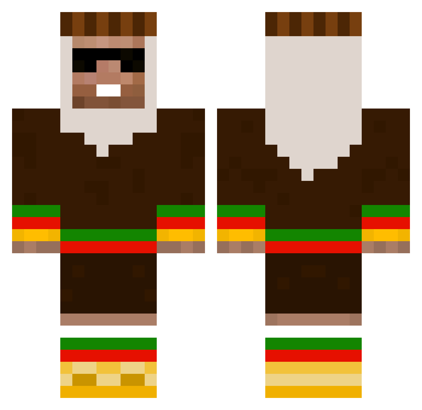 MartyMcFlyWiliam Minecraft skin, front and back view