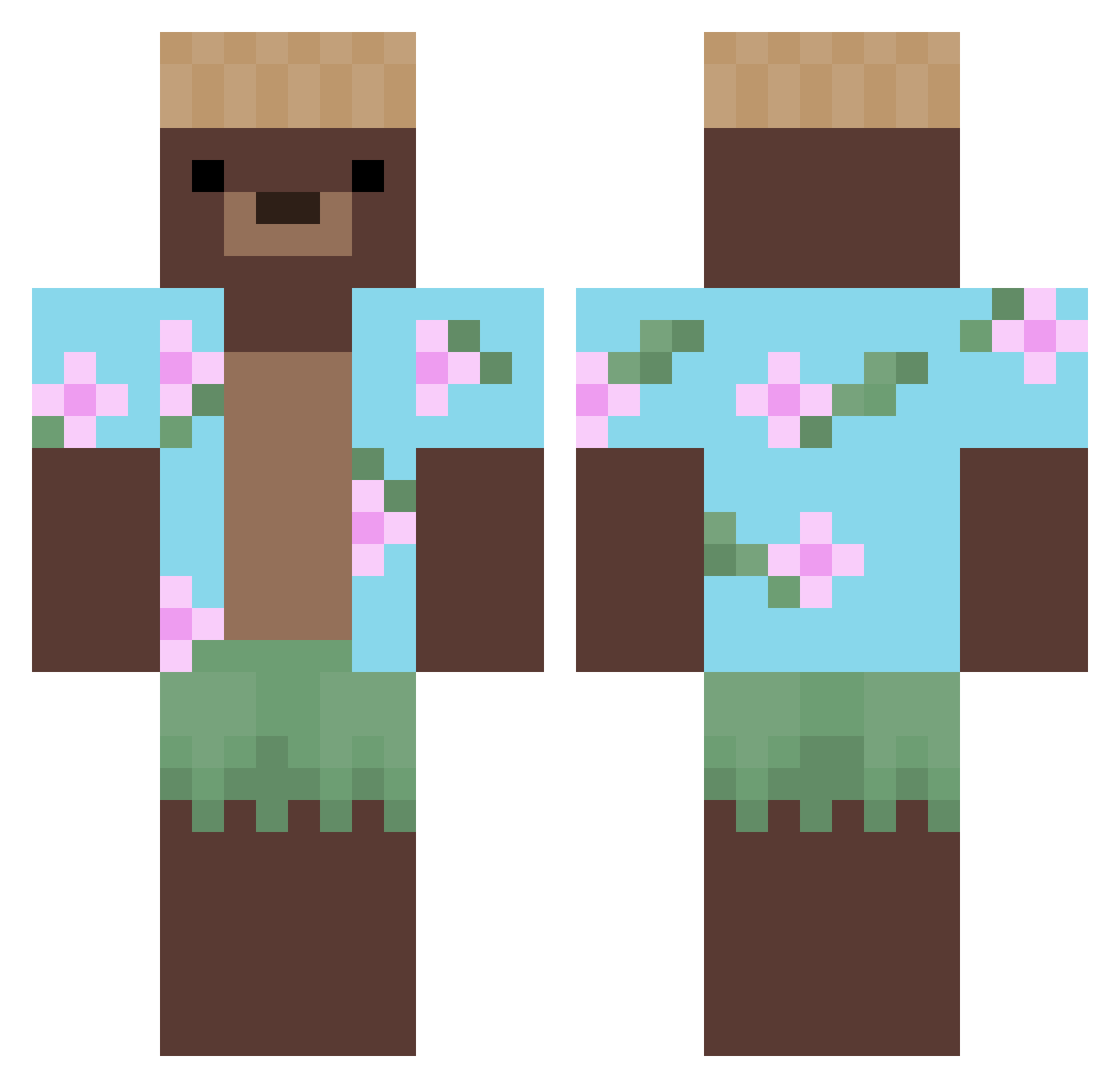 Bellito Minecraft skin, front and back view