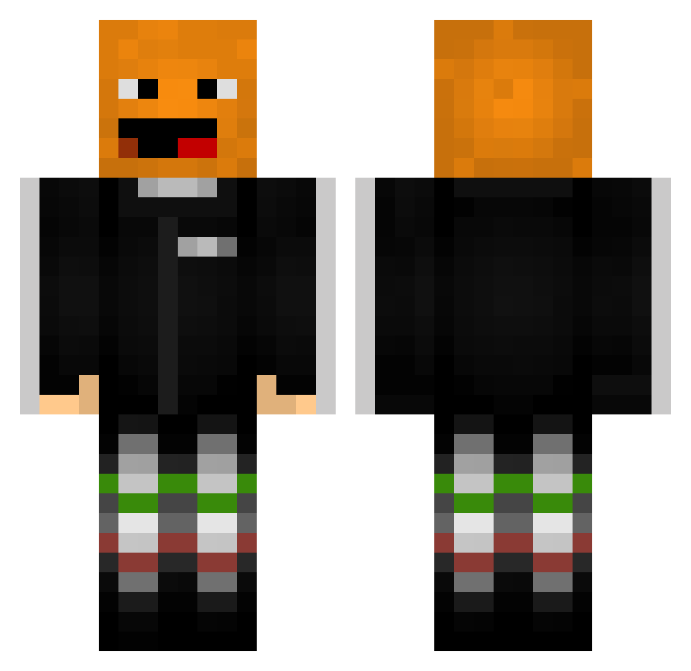itsAftur Minecraft skin, front and back view