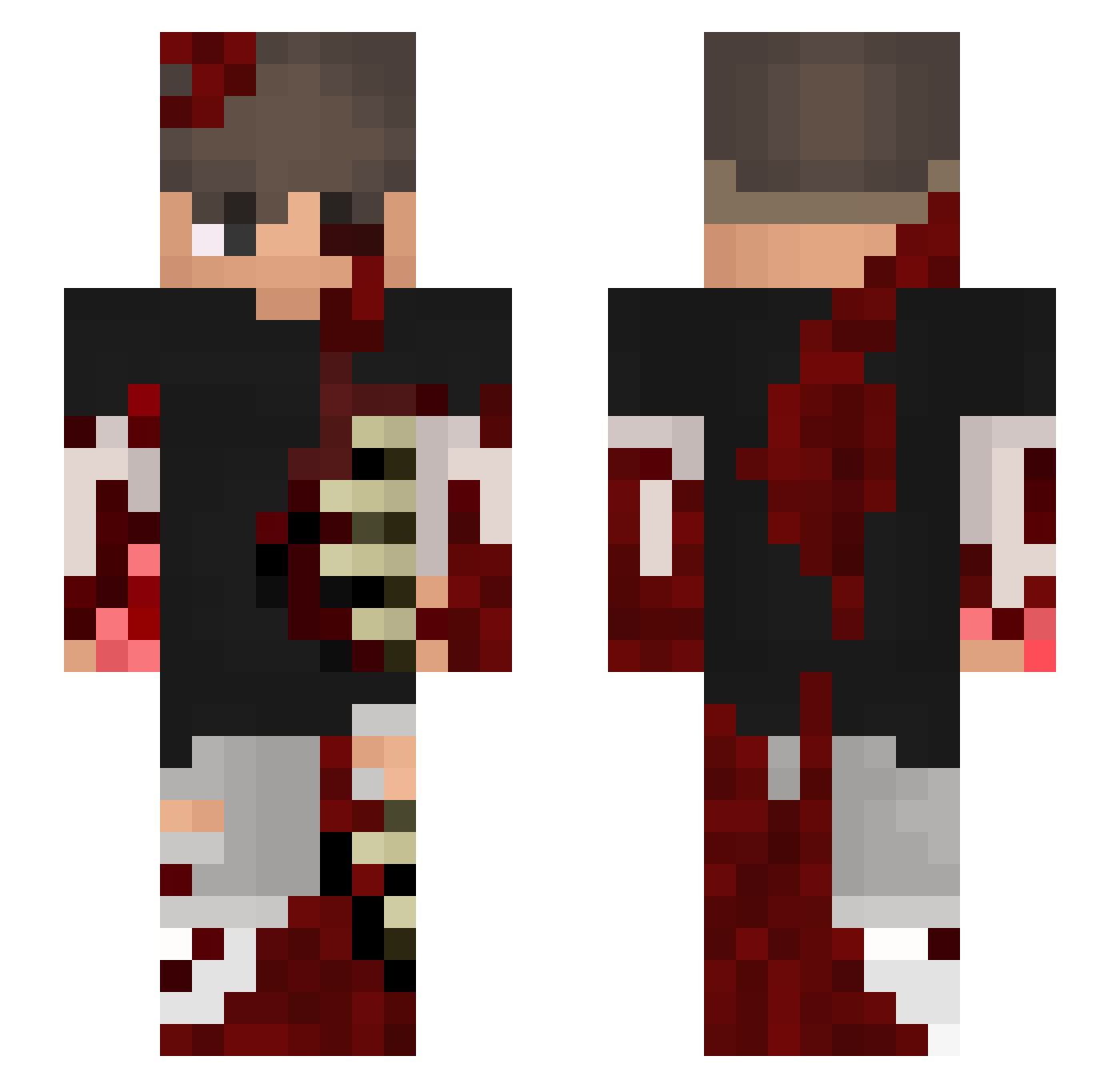 emilysslave Minecraft skin, front and back view