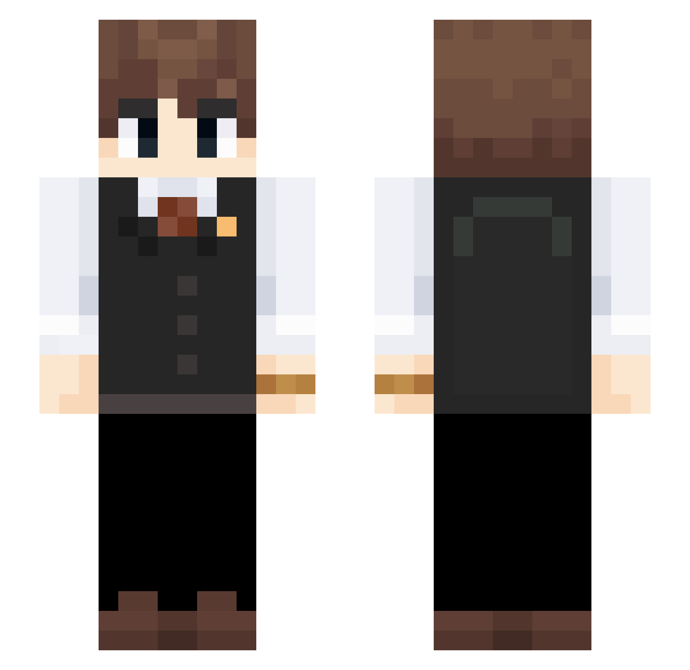 Sockells Minecraft skin, front and back view