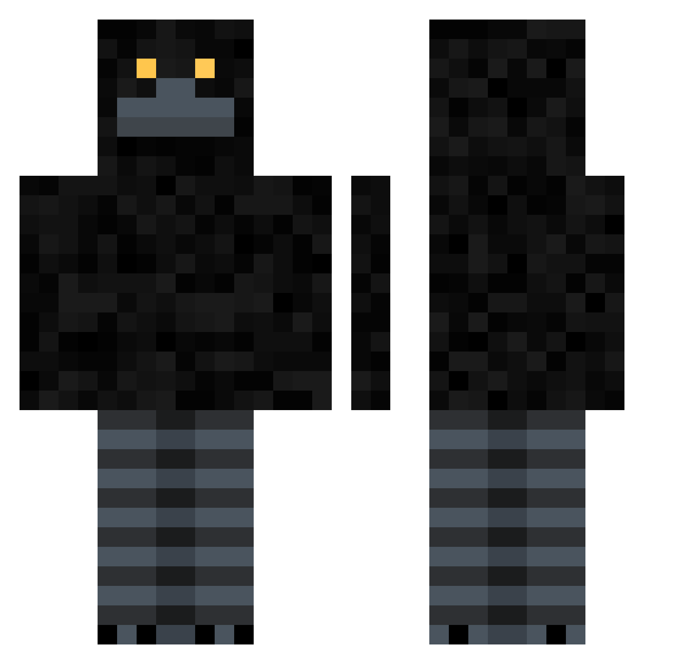 Killer_0o0_Fish Minecraft skin, front and back view
