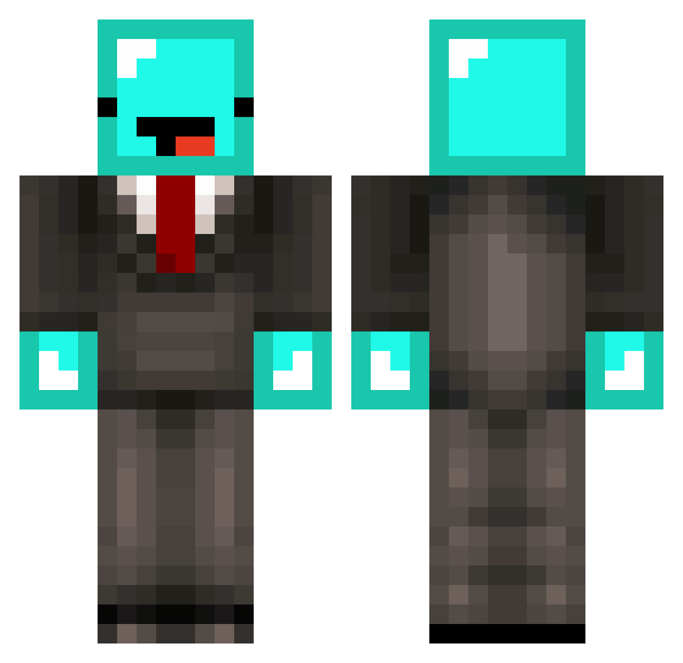 adrbr Minecraft skin, front and back view