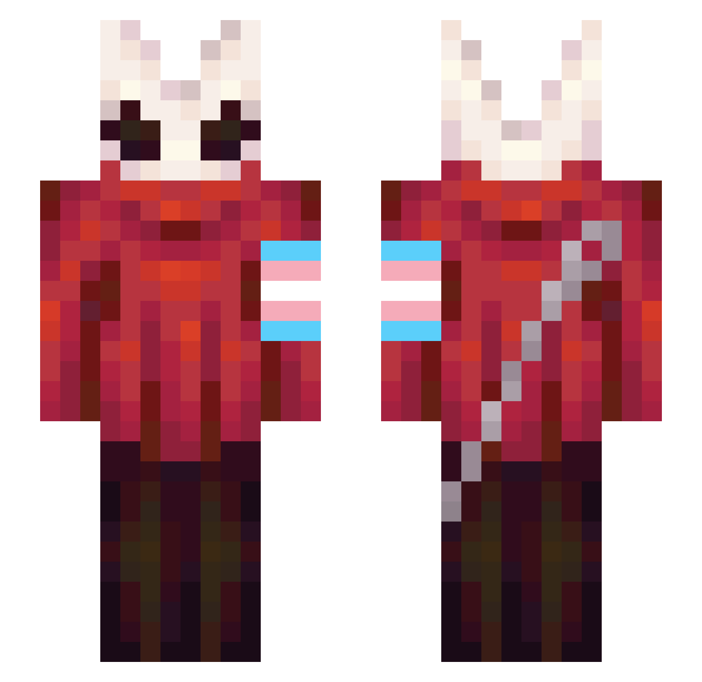 Simsalabiim Minecraft skin, front and back view