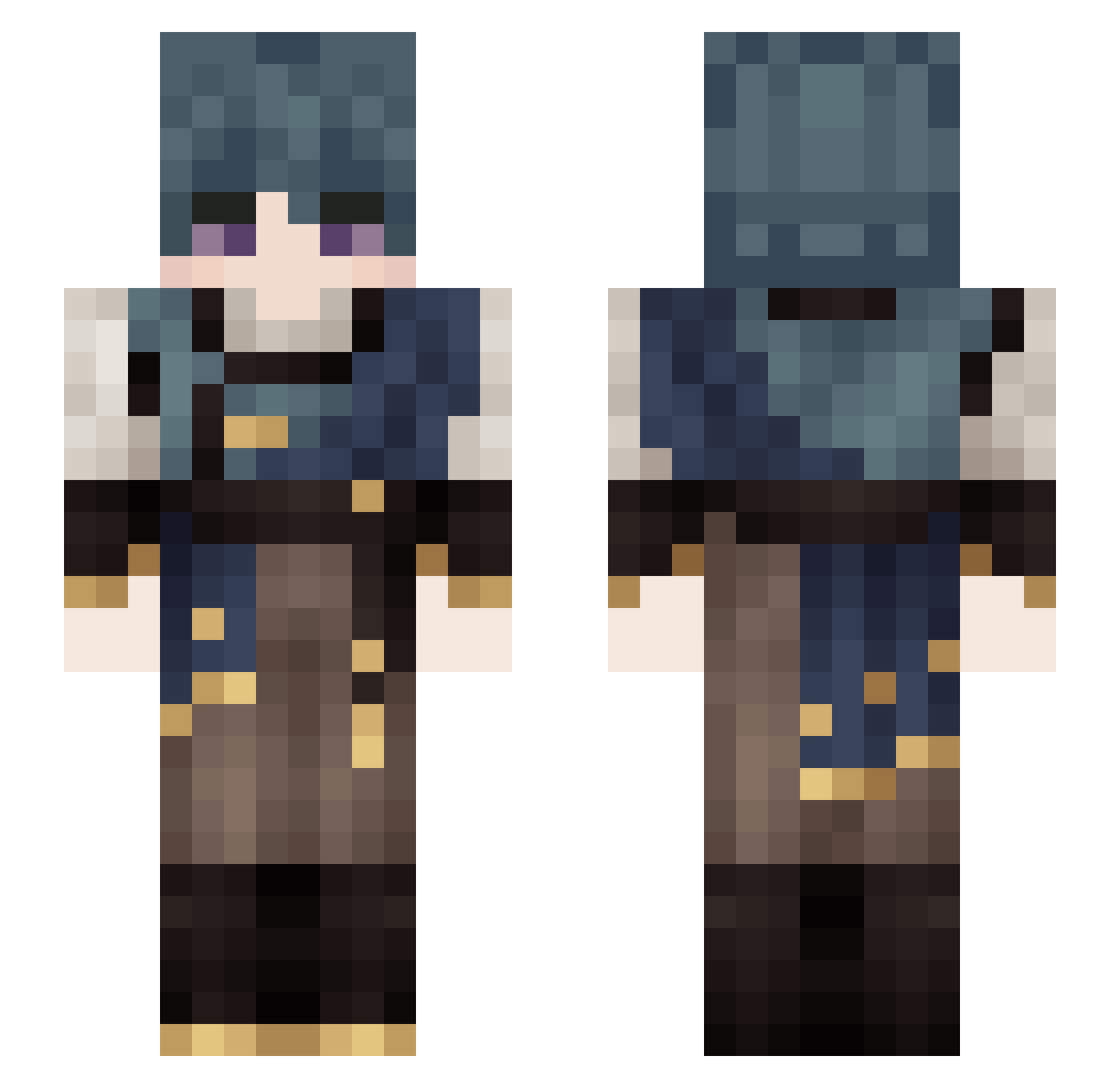 AlixSans_ Minecraft skin, front and back view