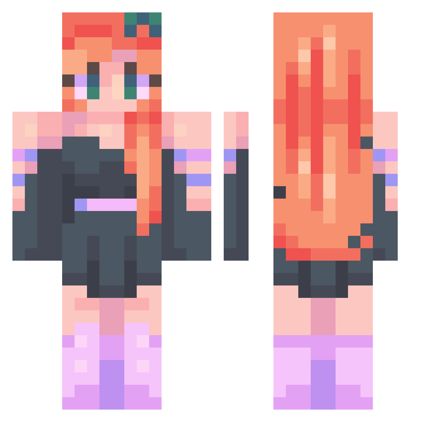 5y7 Minecraft skin, front and back view