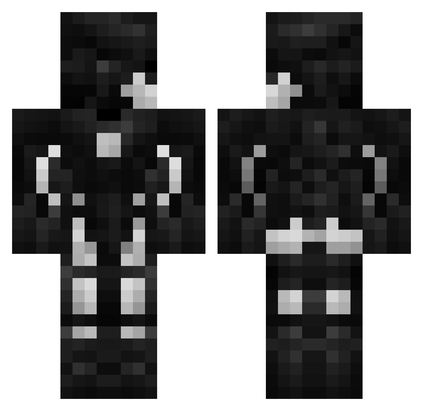 xyz997 Minecraft skin, front and back view