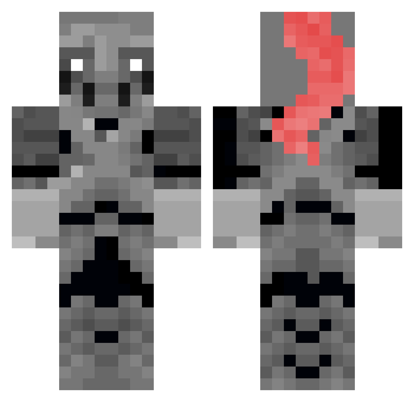 Repmokk Minecraft skin, front and back view