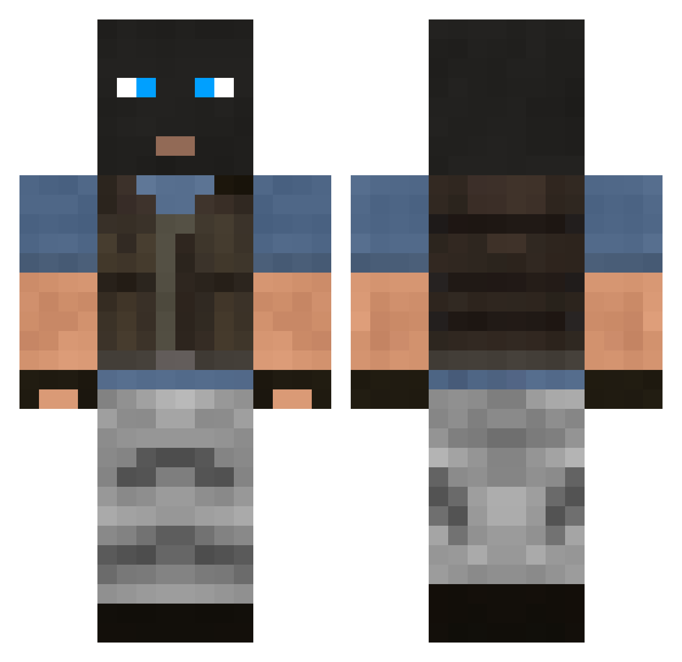 Q9ItaY Minecraft skin, front and back view