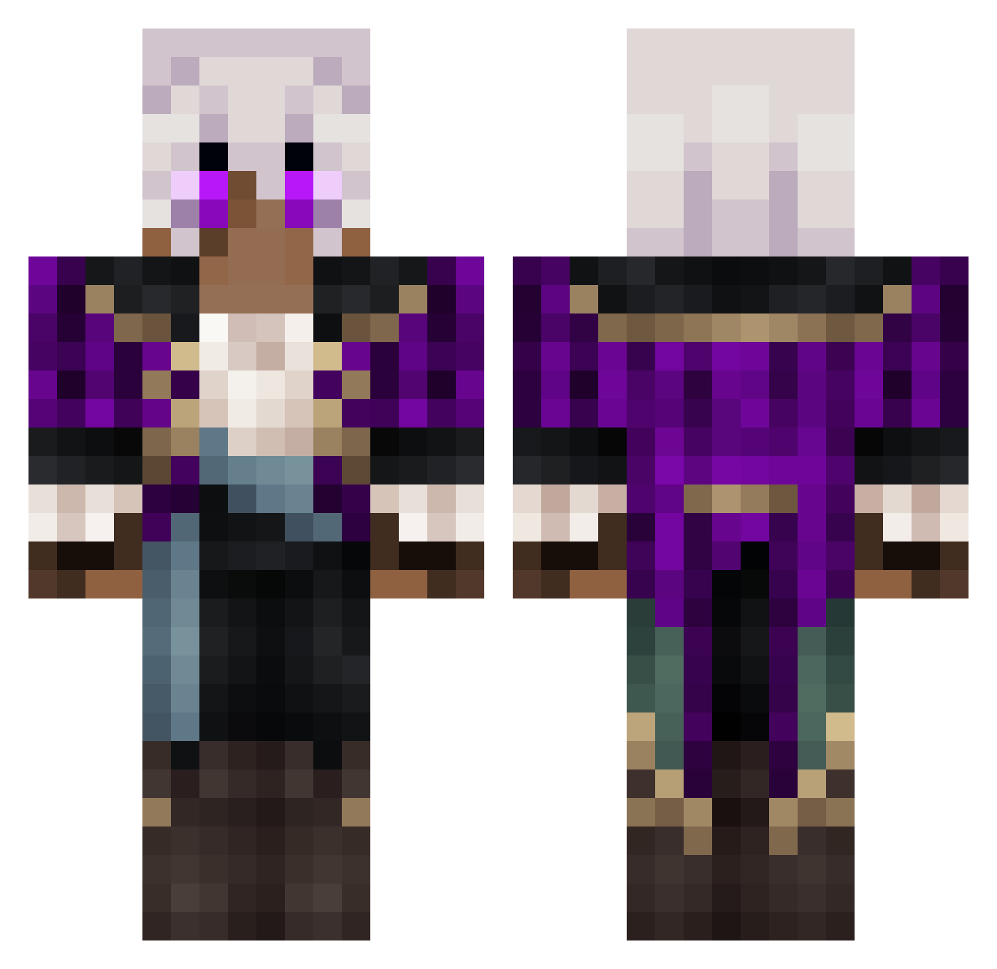 ziNSaNiTY_ Minecraft skin, front and back view