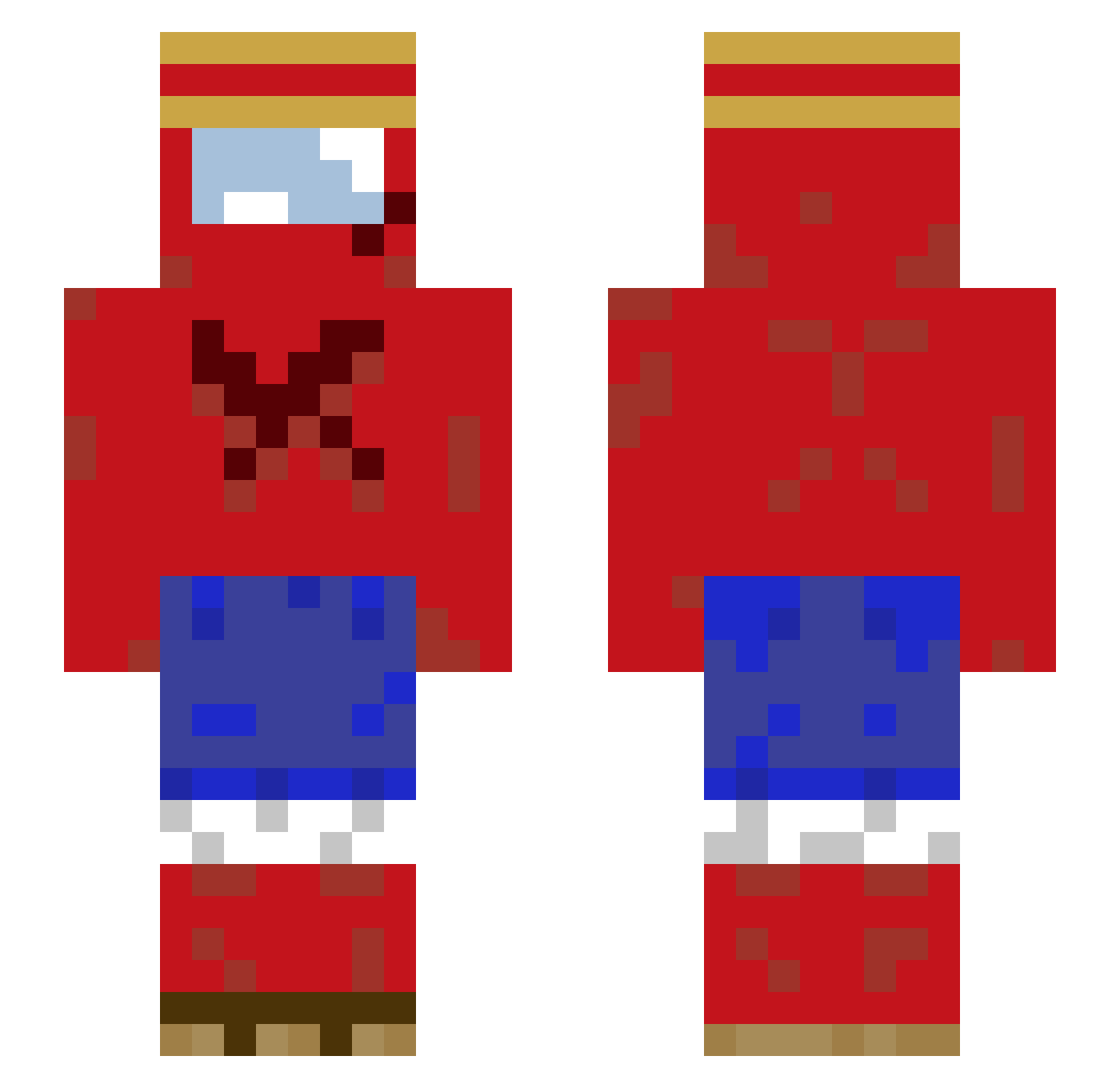 stmnfm_sadface Minecraft skin, front and back view