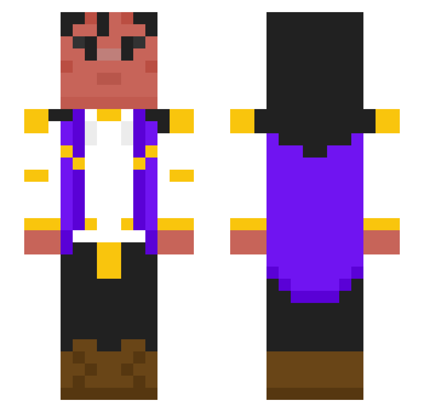 UKnowNothing Minecraft skin, front and back view