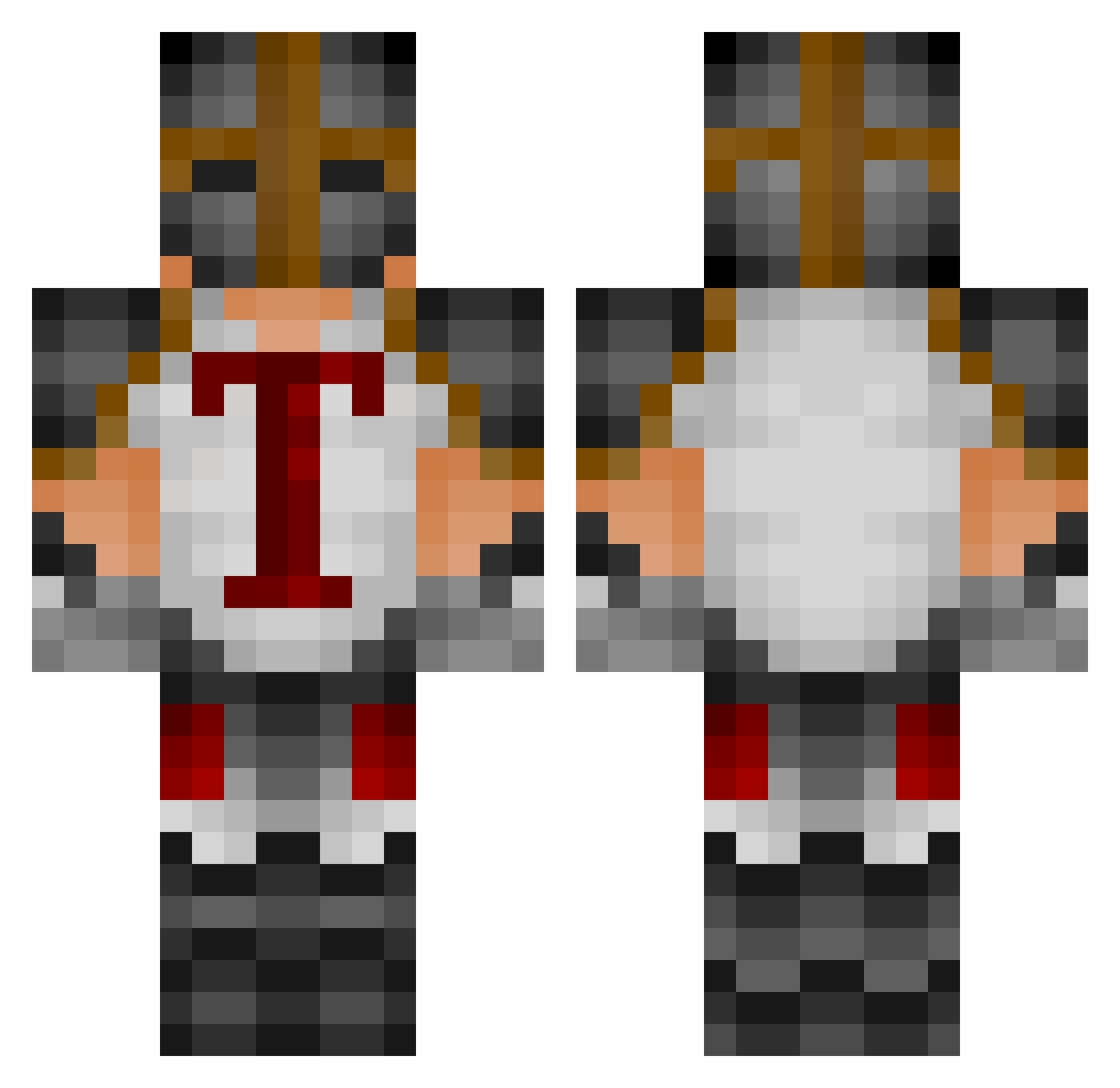 trustedpie Minecraft skin, front and back view