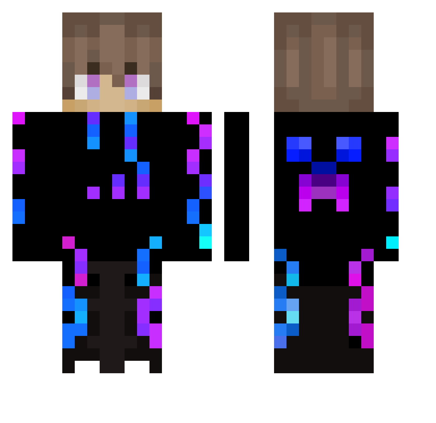 Wolfey_D Minecraft skin, front and back view