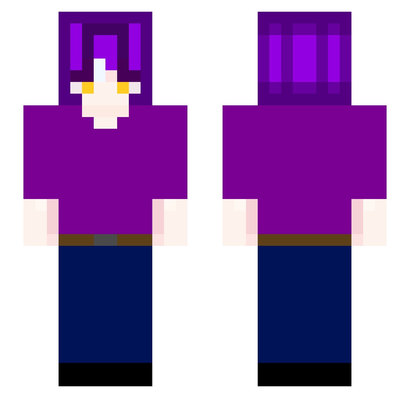 TailsminoPlayz Minecraft skin, front and back view