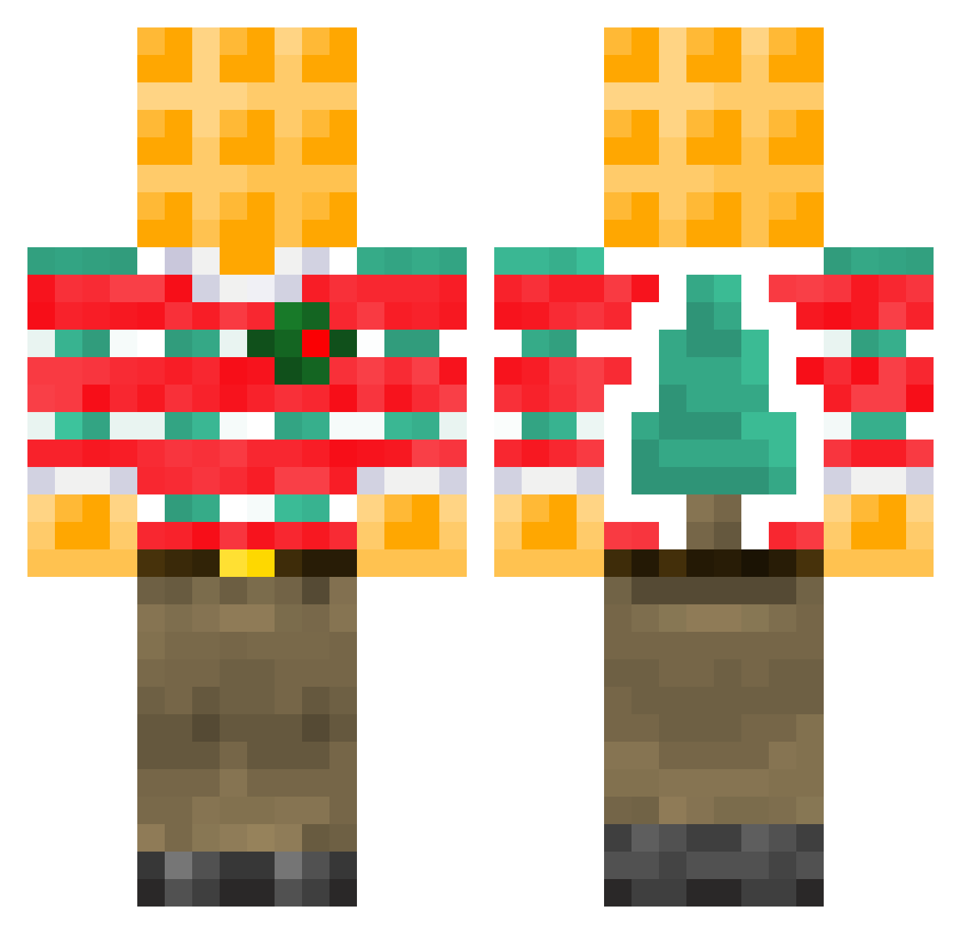 waflf Minecraft skin, front and back view