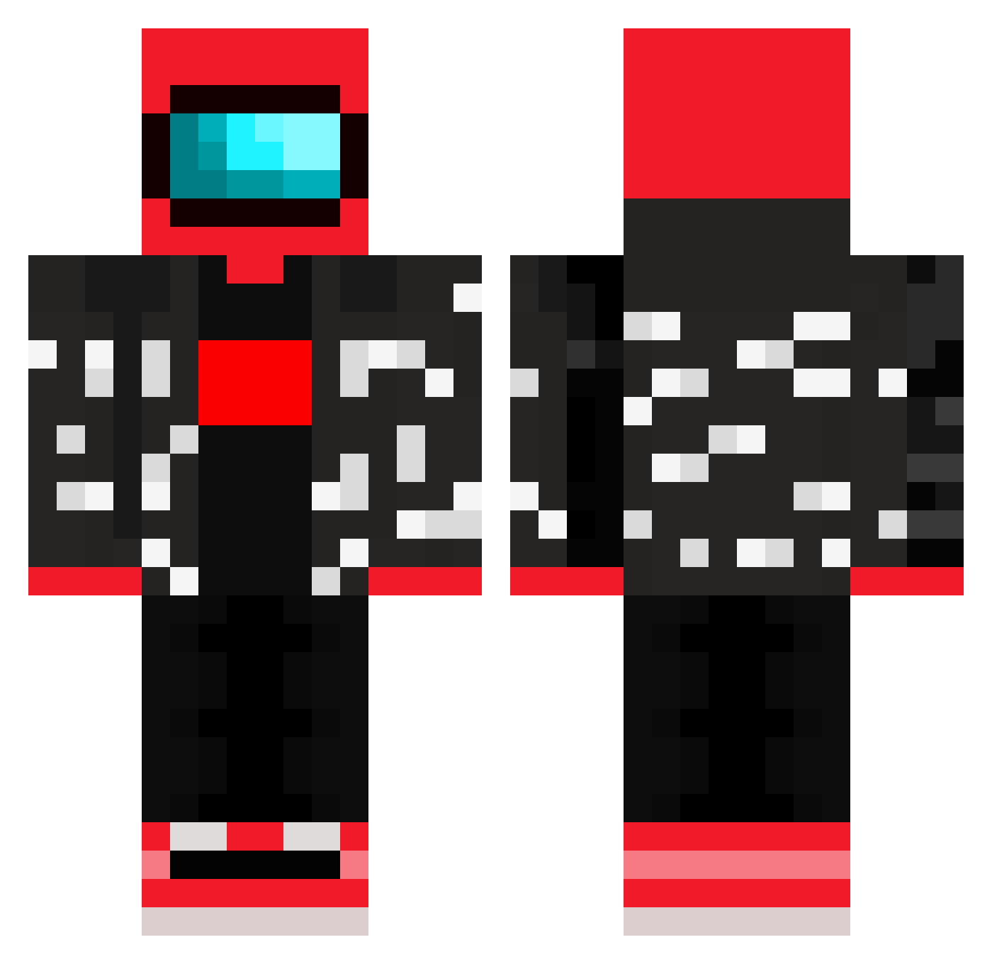 WaltardTheGamer Minecraft skin, front and back view