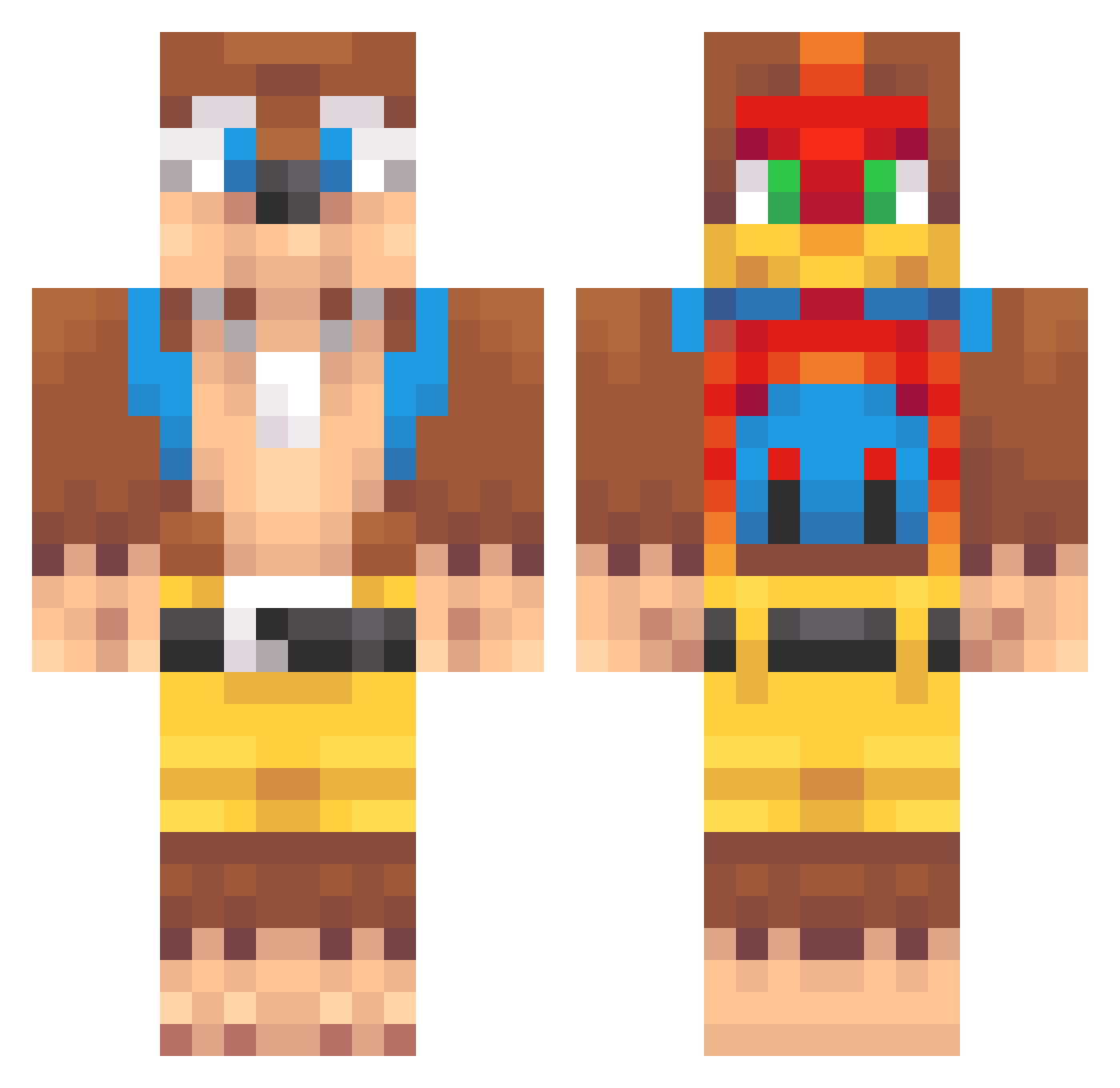 odenaa Minecraft skin, front and back view