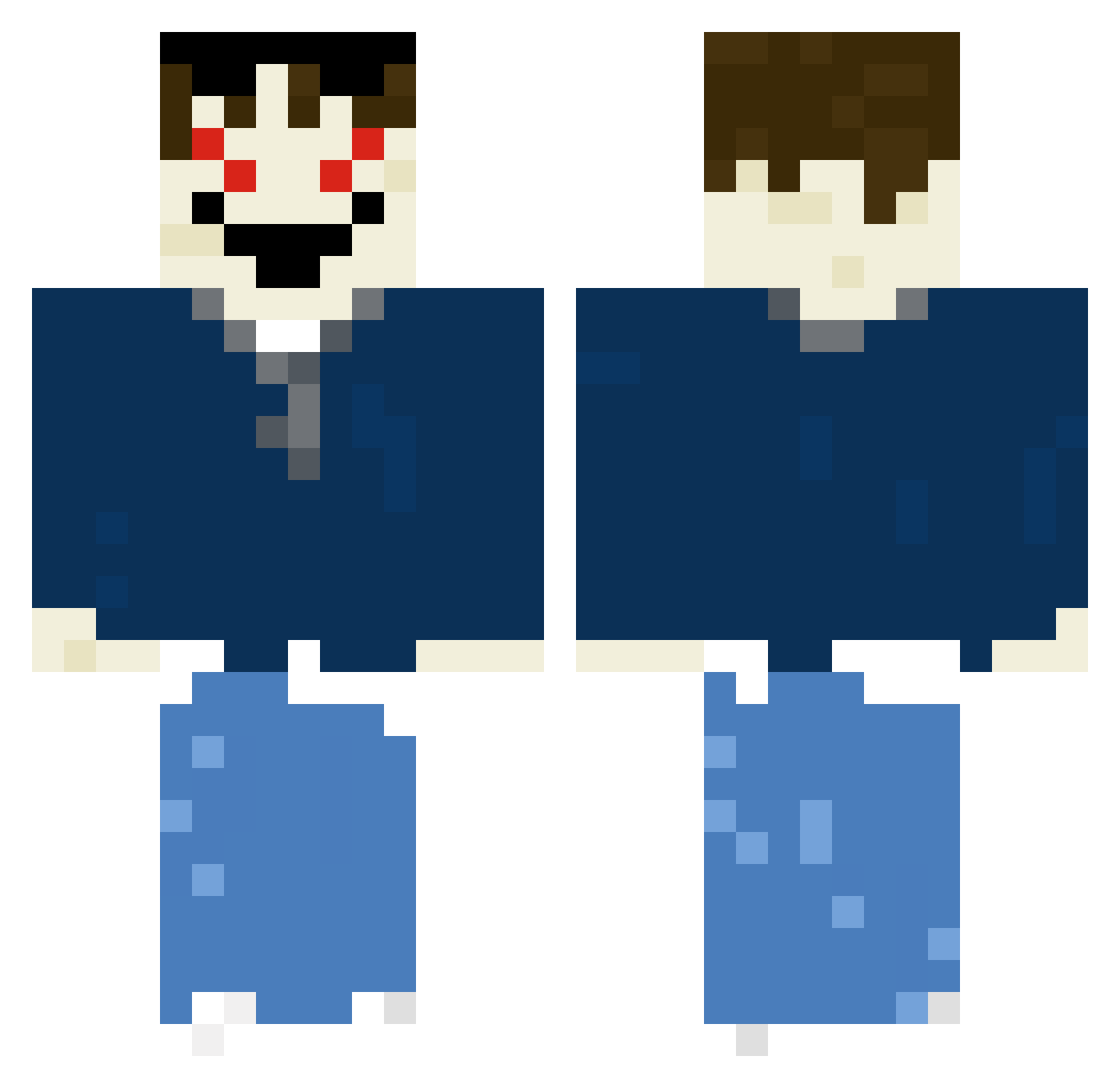 deathofjamesdean Minecraft skin, front and back view