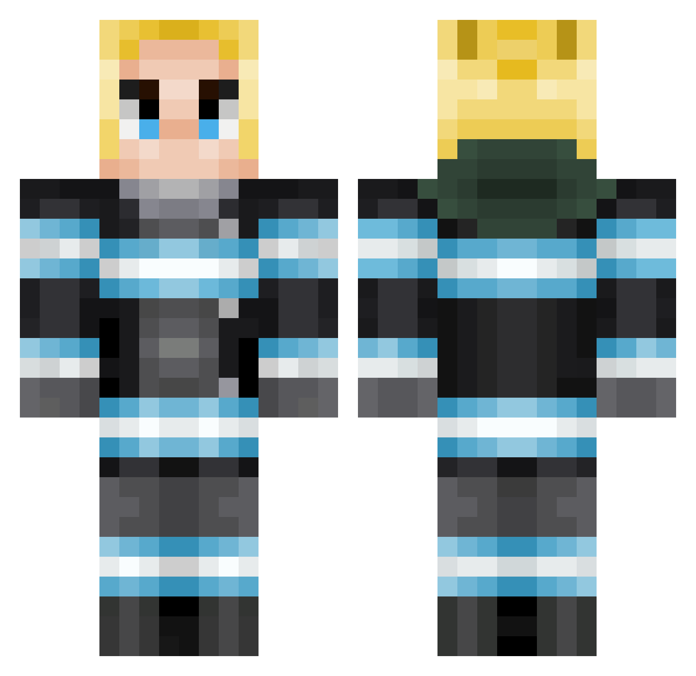 browinezuko Minecraft skin, front and back view