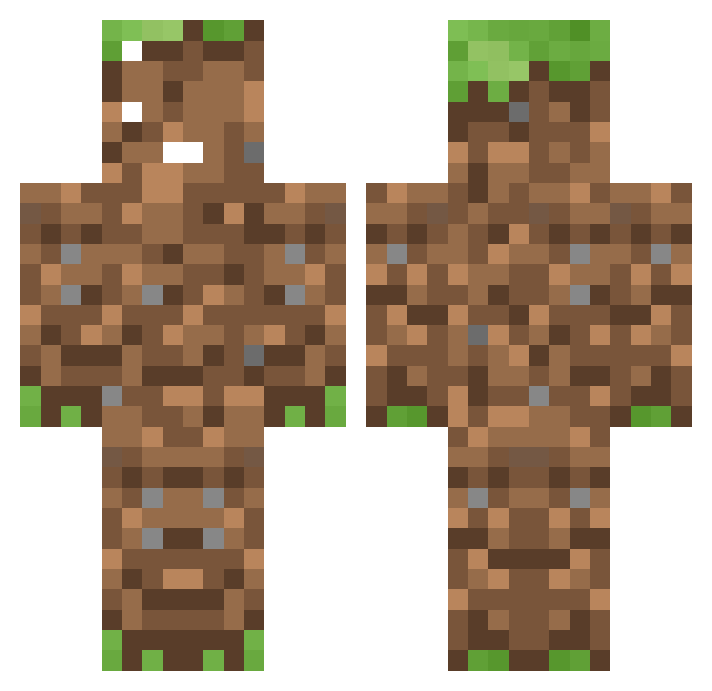 Jemez Minecraft skin, front and back view
