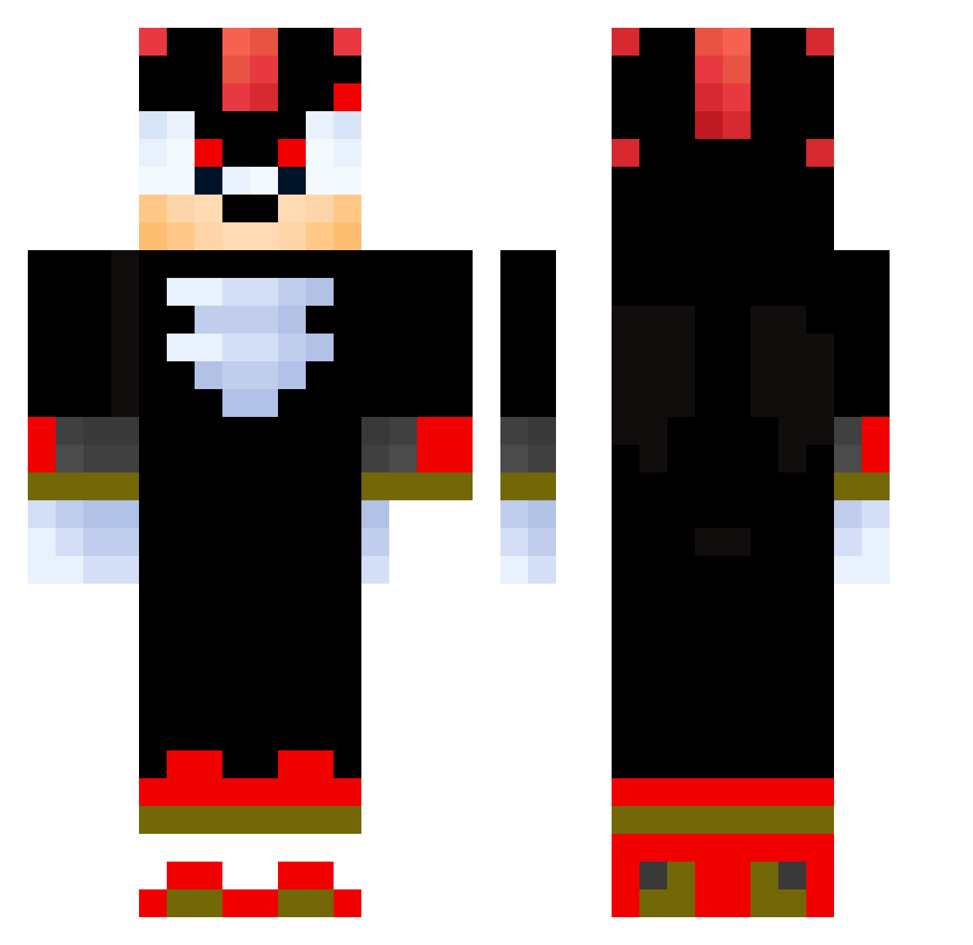 Sampled_Diction Minecraft skin, front and back view