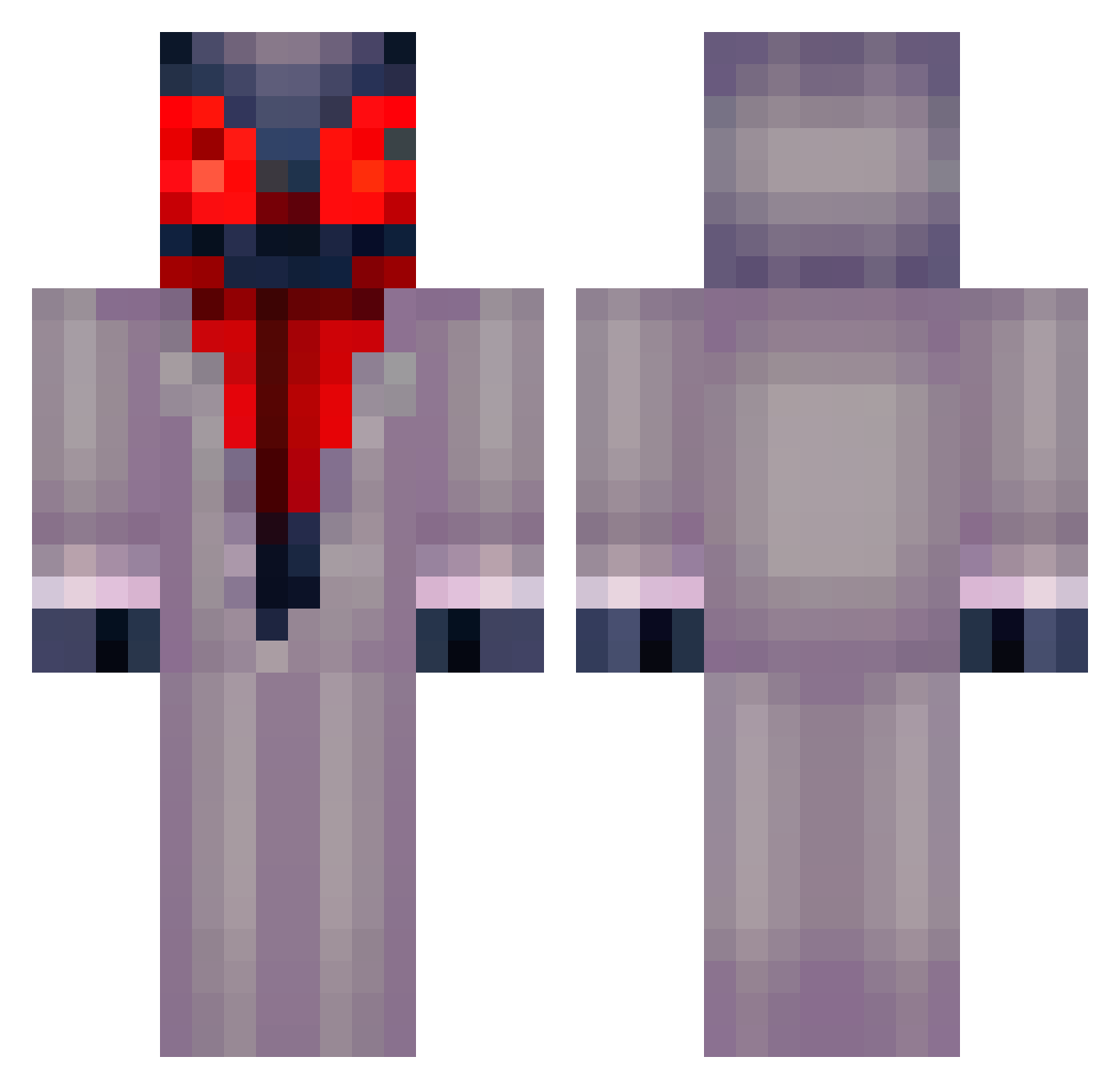 Sisyphonos Minecraft skin, front and back view