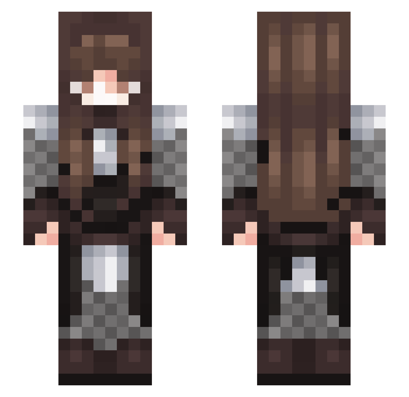 shinmusha Minecraft skin, front and back view