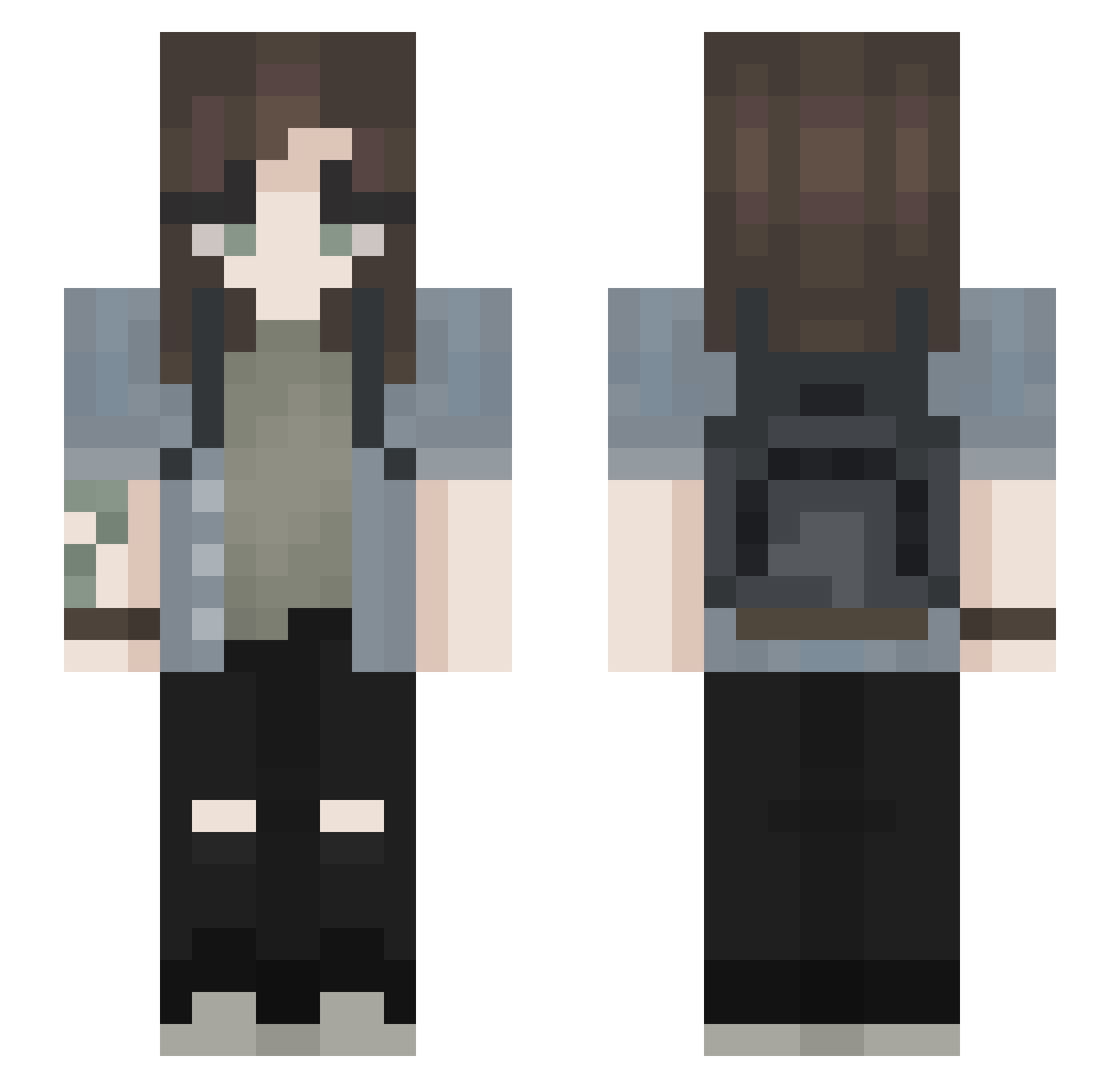 nativozx Minecraft skin, front and back view