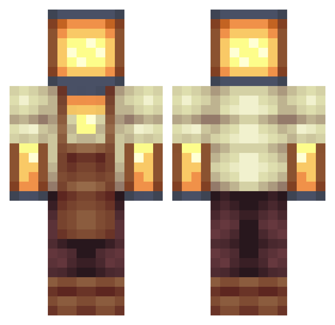 Polonexo Minecraft skin, front and back view
