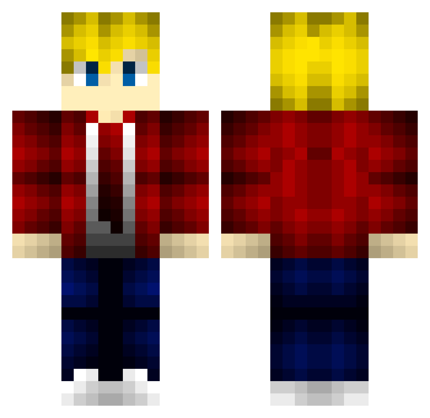 super_r Minecraft skin, front and back view