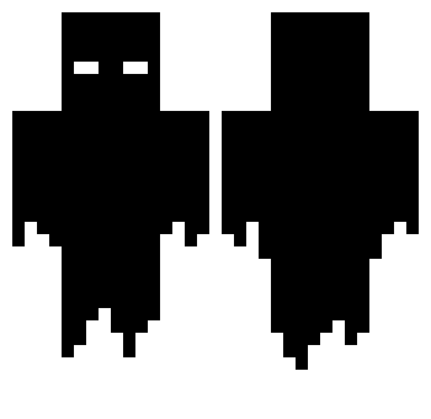 Astr0s Minecraft skin, front and back view