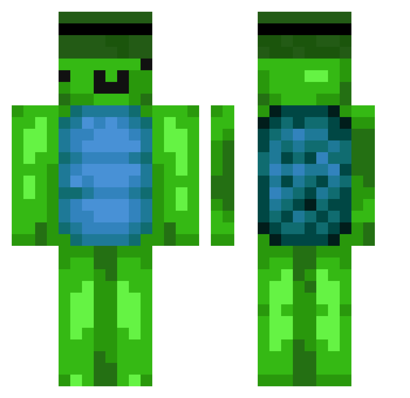Giveme1bpls Minecraft skin, front and back view