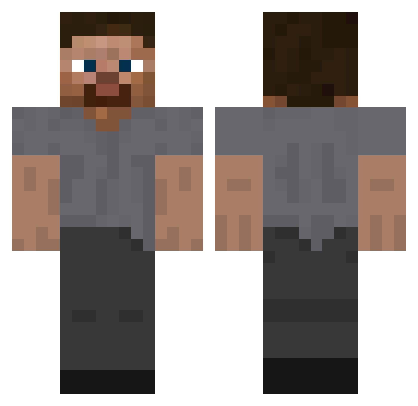 uUn1tedu Minecraft skin, front and back view